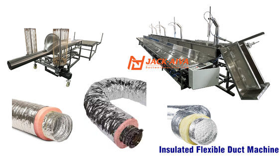 Μηχανή κατασκευής εύκαμπτων αεραγωγών με μόνωση | Κατασκευαστής γραμμής παραγωγής εύκαμπτου αγωγού υαλοβάμβακα